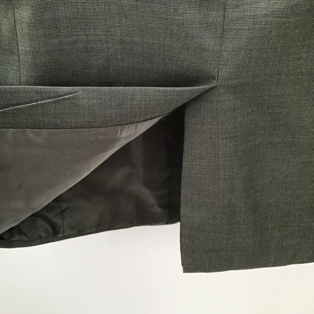 Mens Jones New York Suit 40R Pants 35/28.5 Wool Cashmere Blend Green Houndstooth - Picture 8 of 16